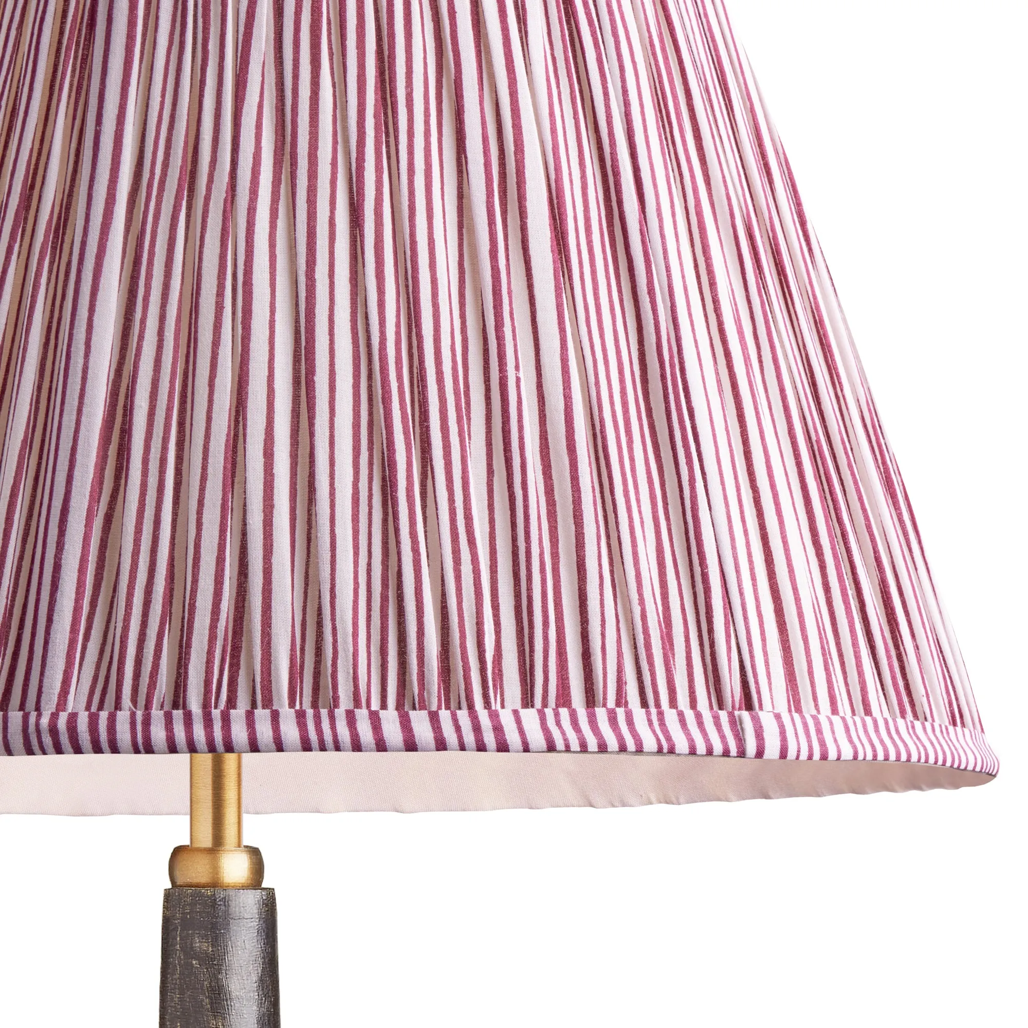 16cm empire shade in ruby candy stripe block printed cotton