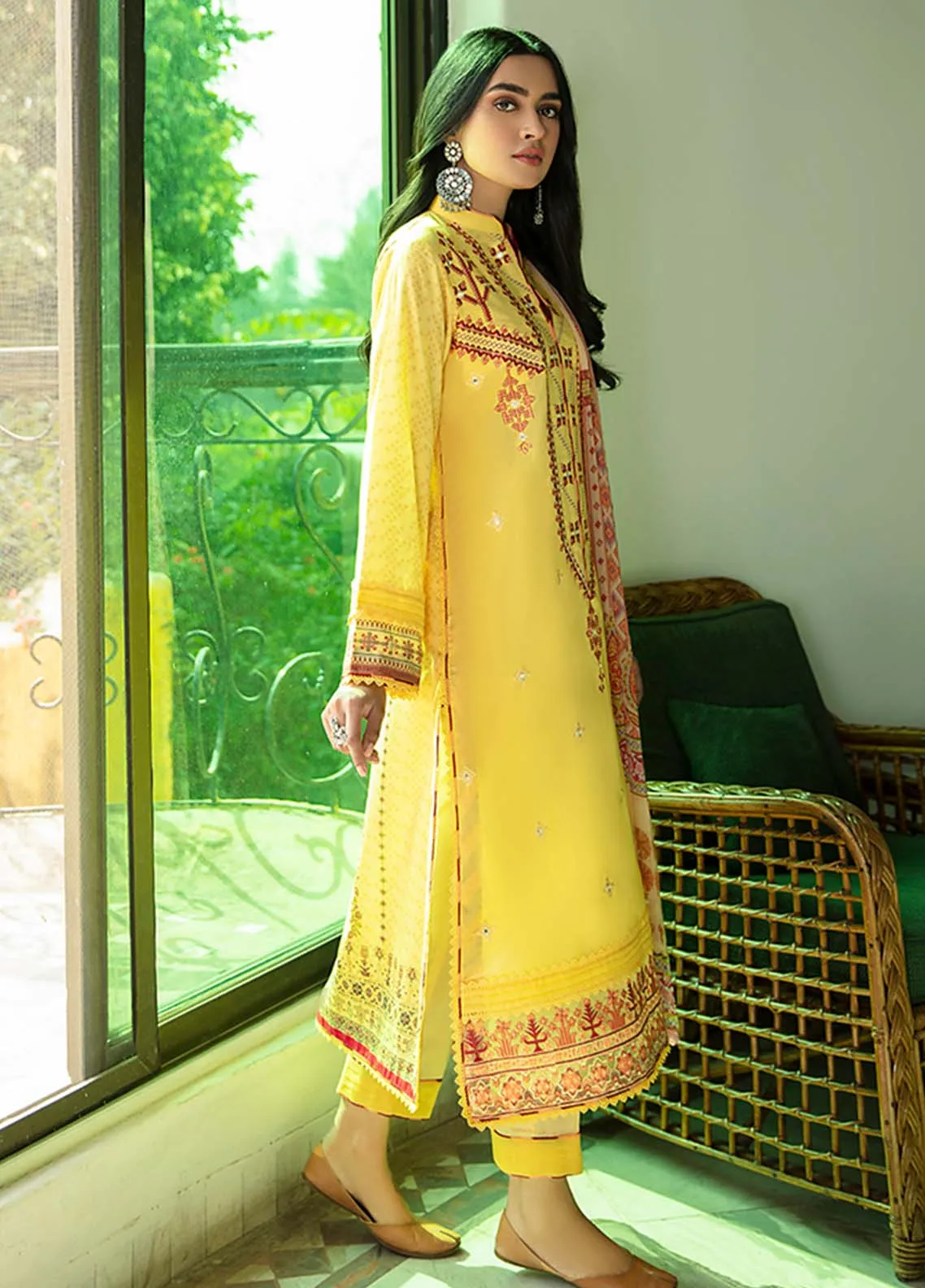 Aabyaan Embroidered Lawn Unstitched 3 Piece Suit - 07