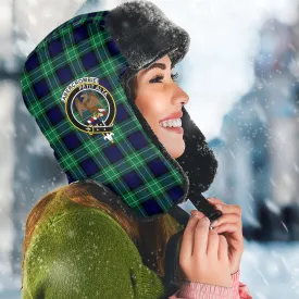 Abercrombie Tartan Winter Trapper Hat with Family Crest