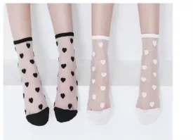 Accessories- Socks Sheer with Hearts