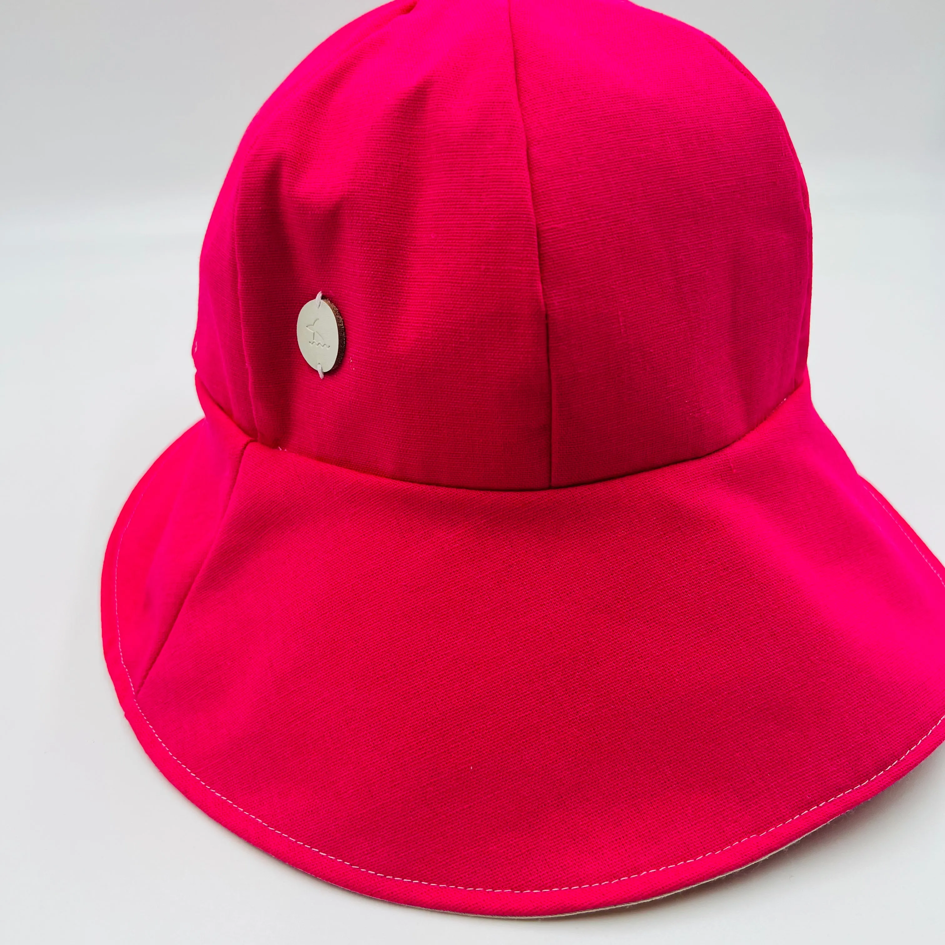 Adult Summer Hat (Fuchsia Linen)