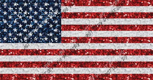 American Flag faux sequin DTF Transfer