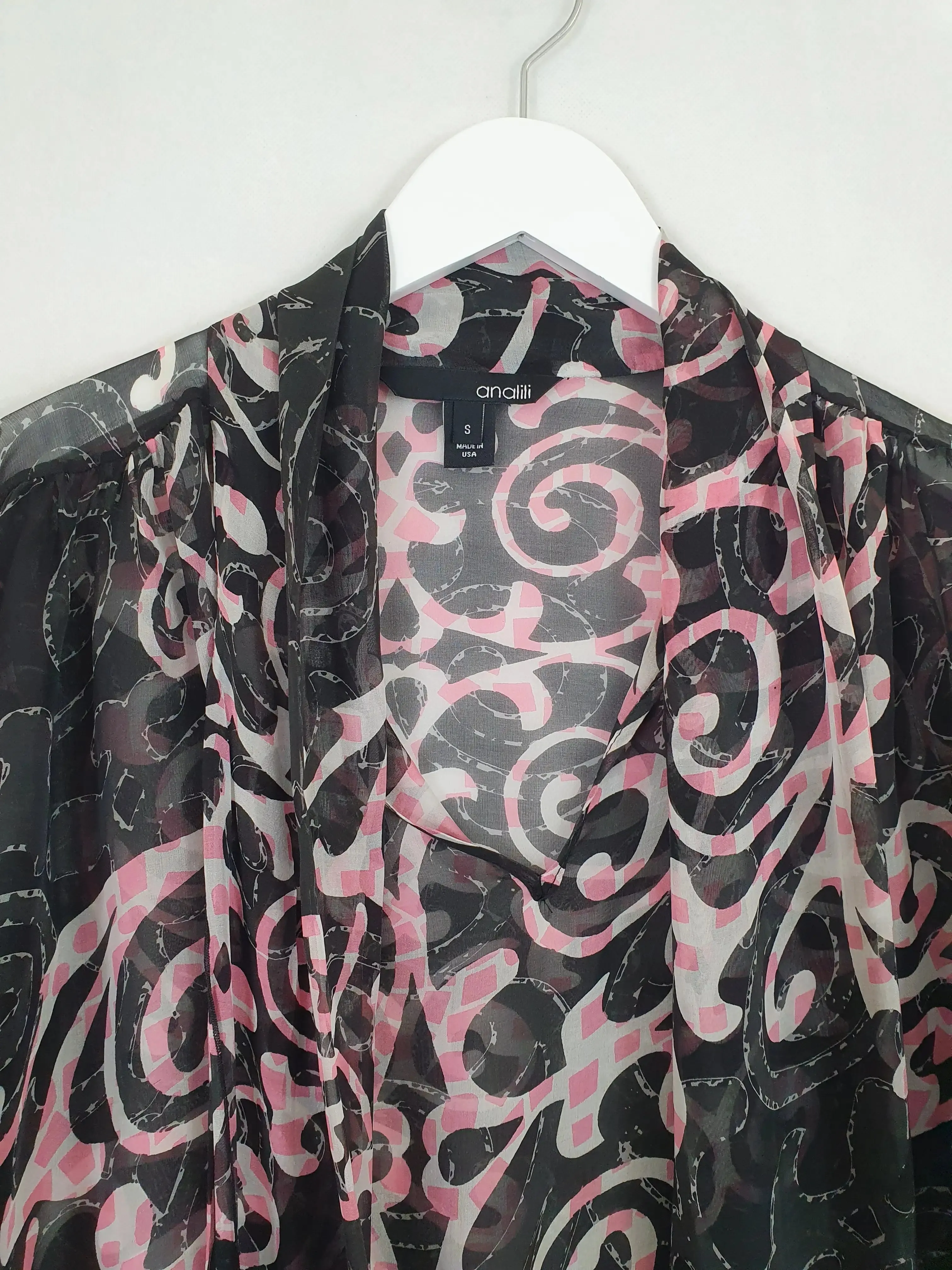 Analili Sheer Scarf Blouse Size S
