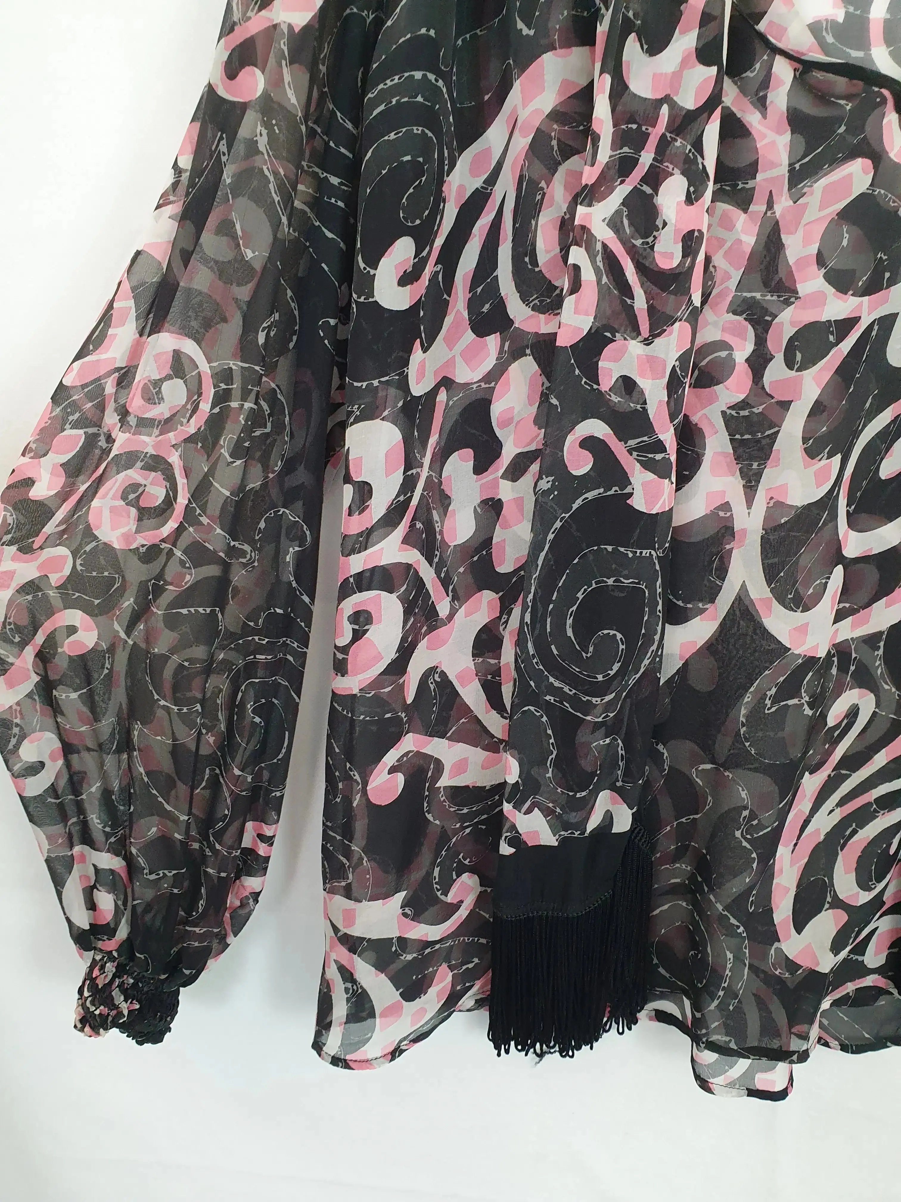 Analili Sheer Scarf Blouse Size S