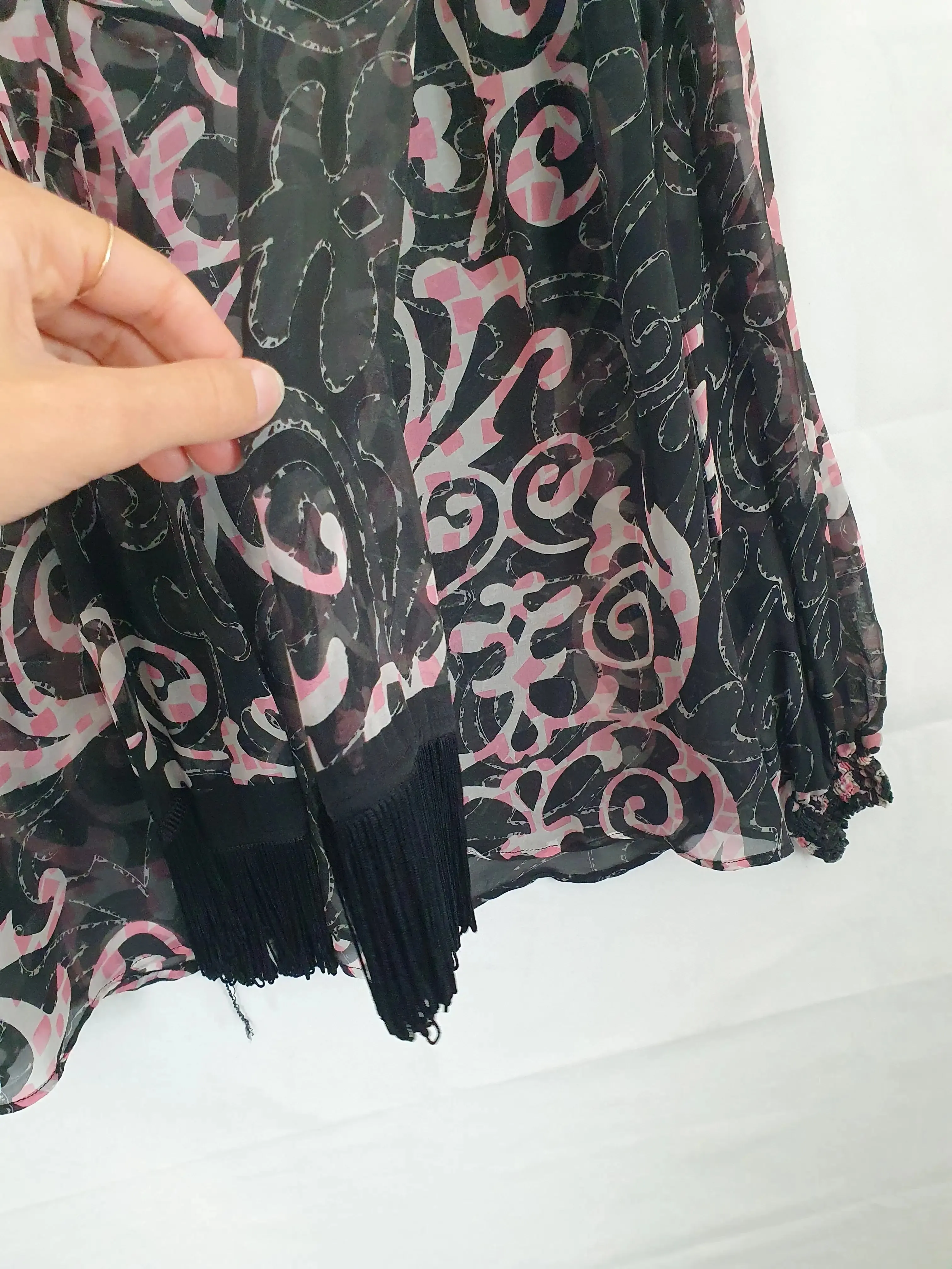 Analili Sheer Scarf Blouse Size S