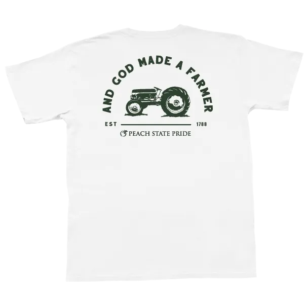 And God Made A Farmer Short Sleeve Pocket Tee