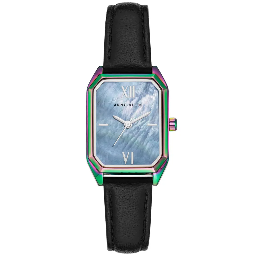 Anne Klein Octagon Ladies Leather Watch AK/3875RBBK