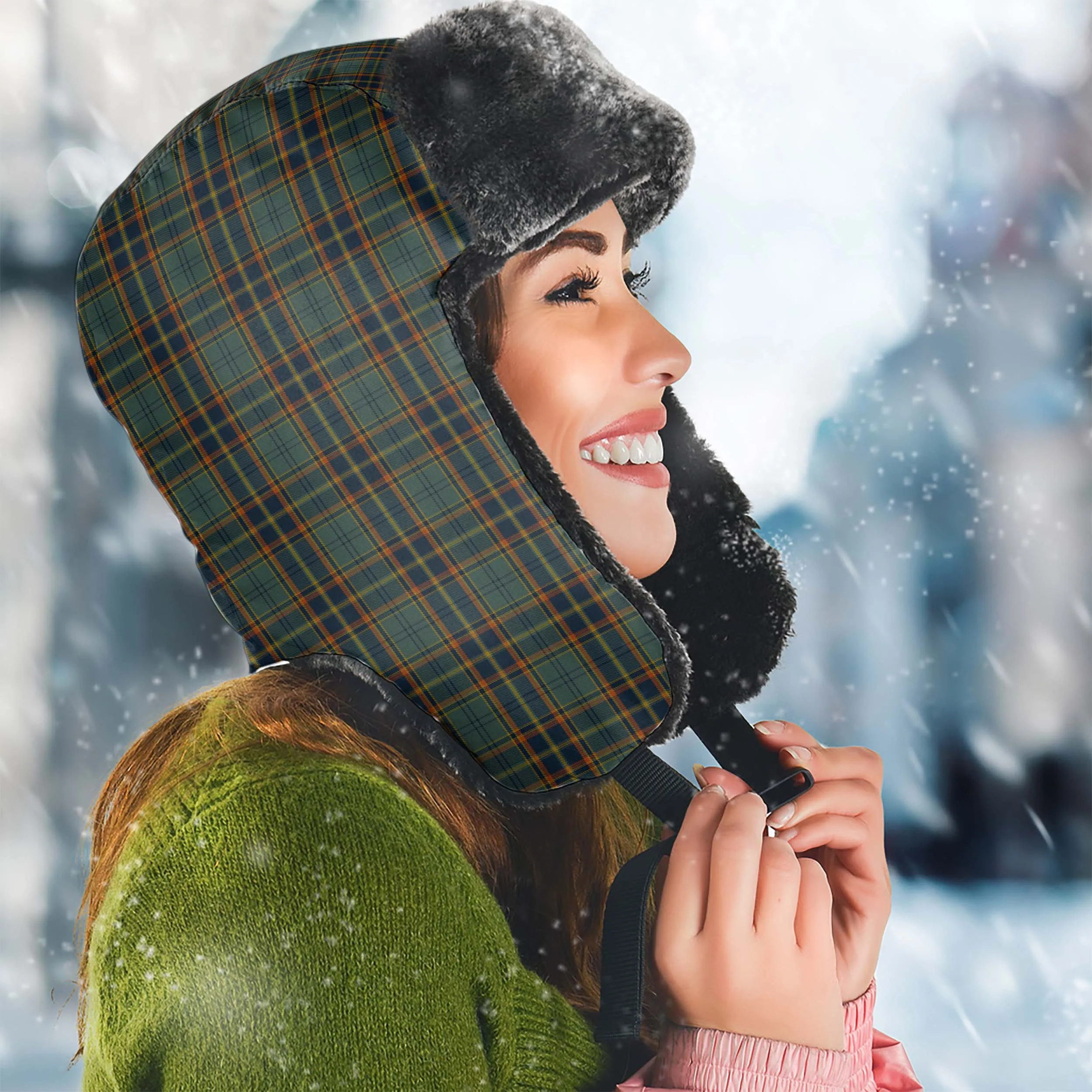 Antrim County Ireland Tartan Winter Trapper Hat