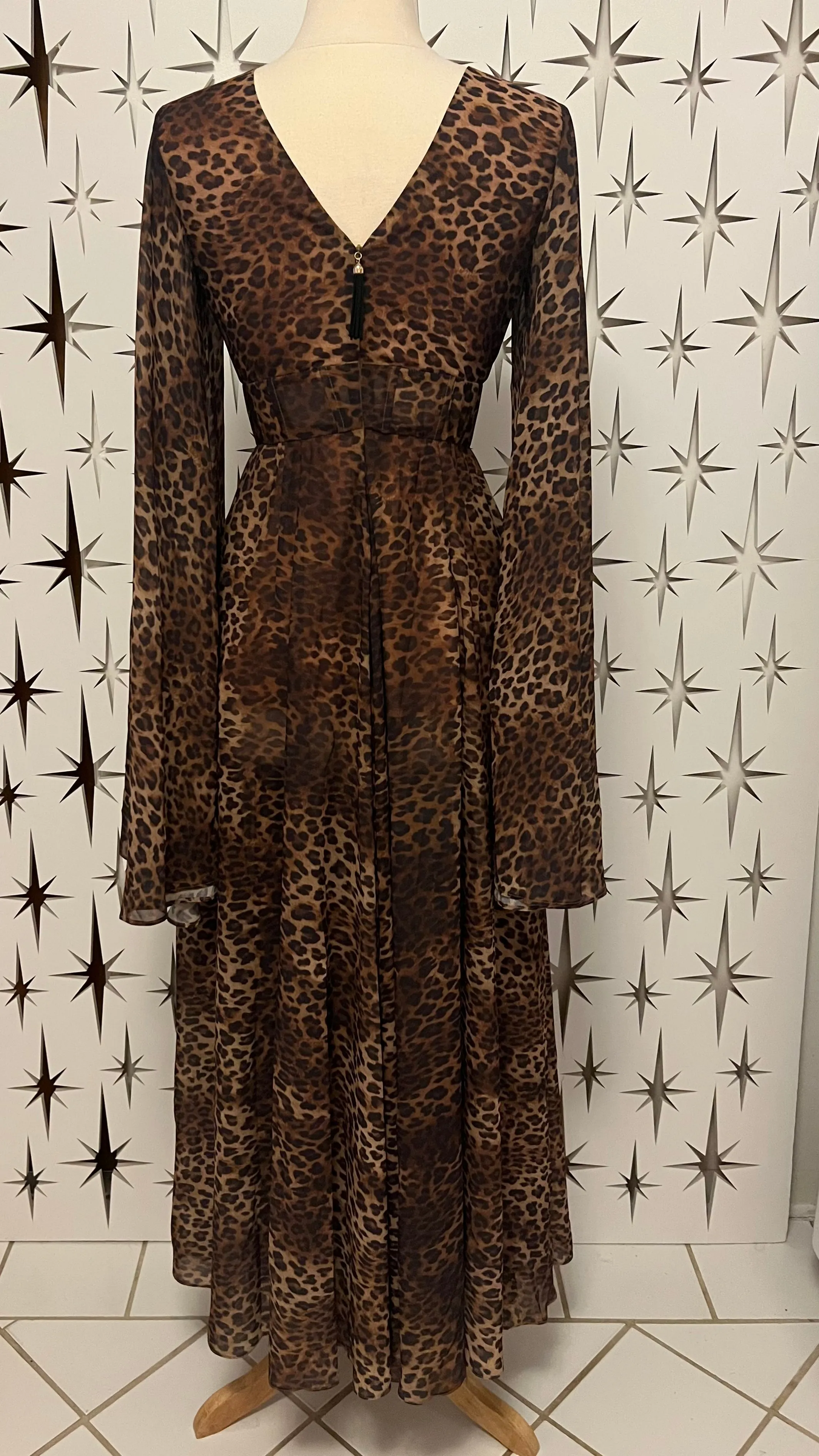 Bali Beauty Resort Chiffon Leopard Gown