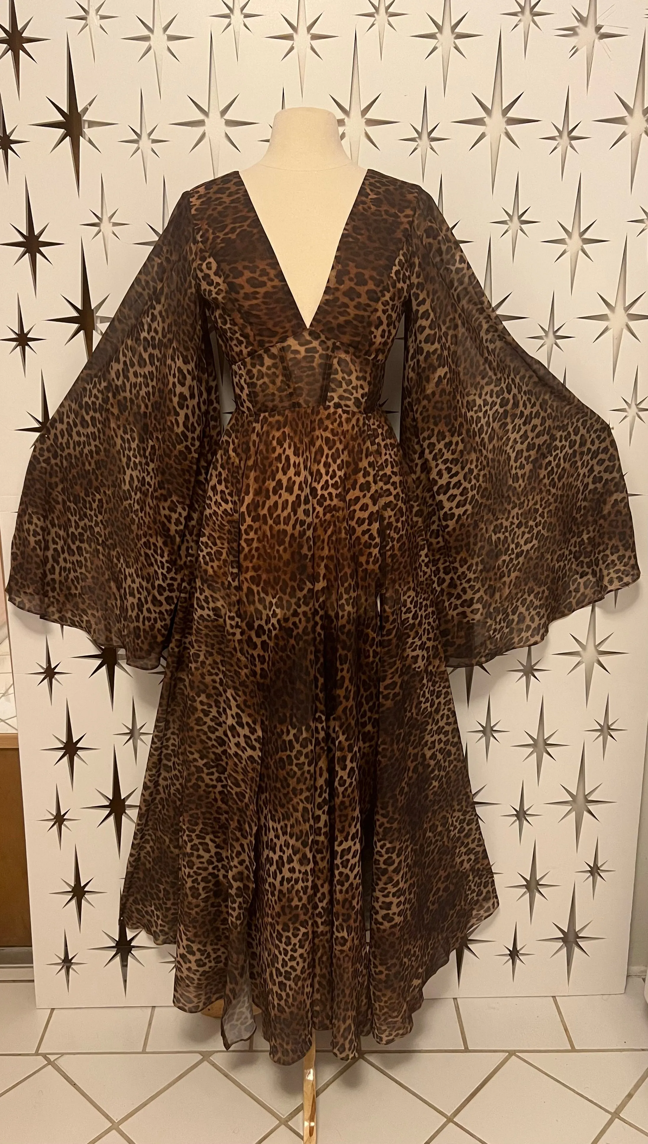 Bali Beauty Resort Chiffon Leopard Gown
