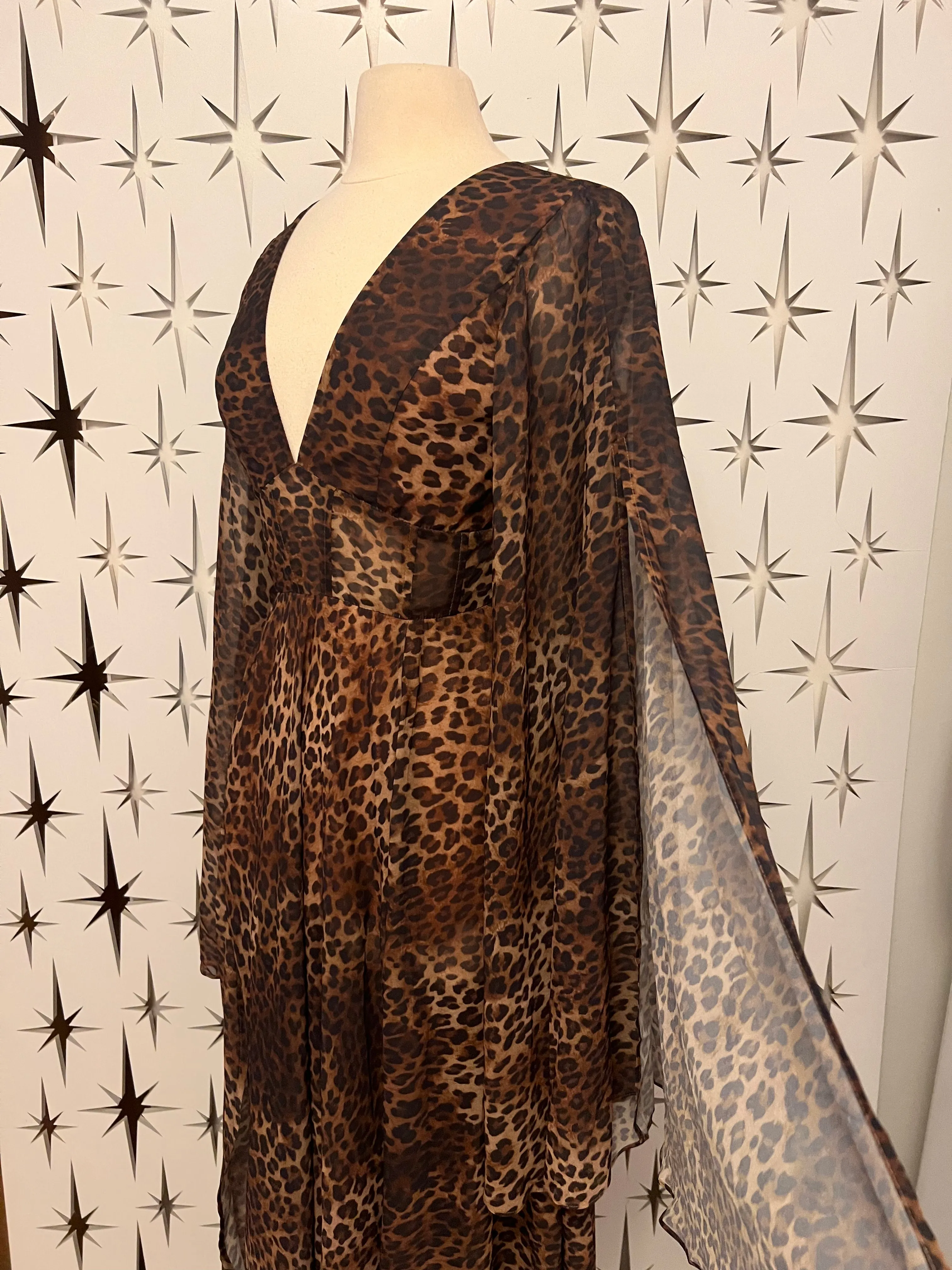 Bali Beauty Resort Chiffon Leopard Gown
