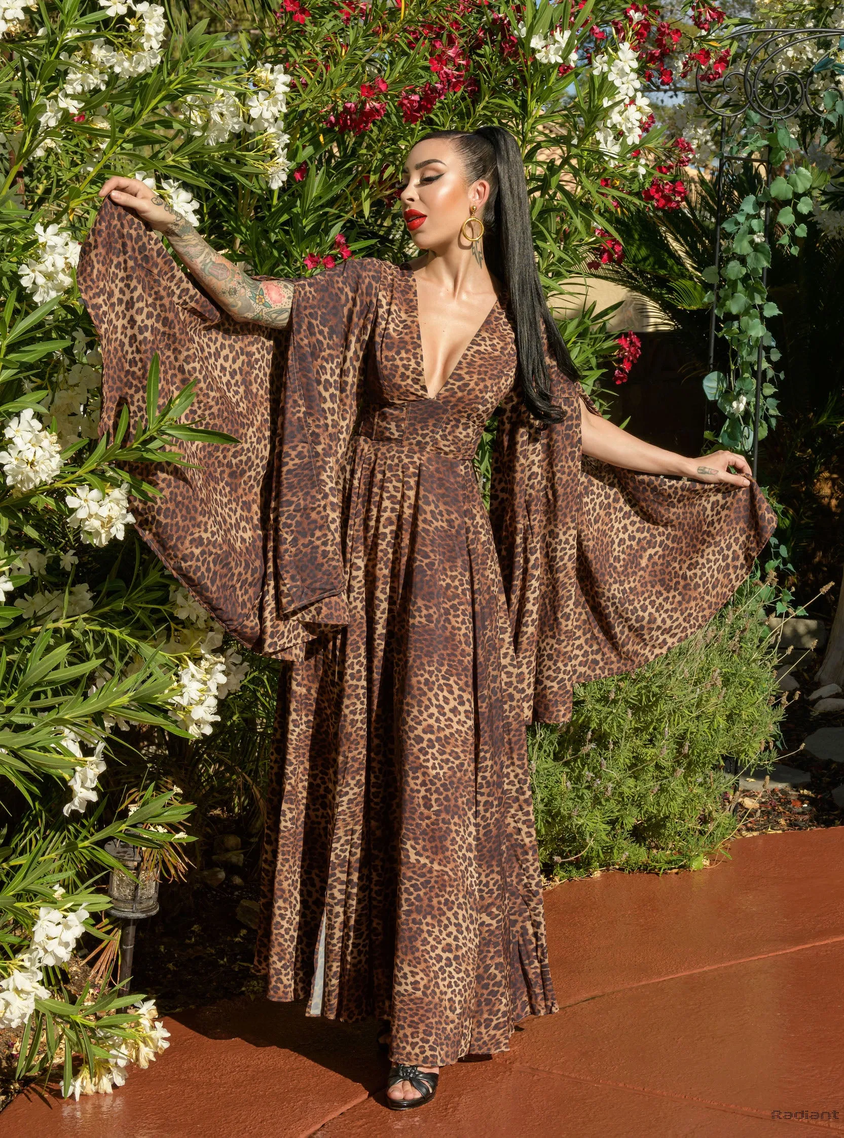 Bali Beauty Resort Chiffon Leopard Gown