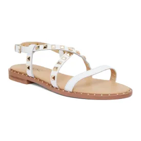 Berry Sandal in White  Leather