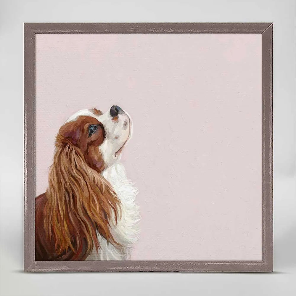 Best Friend - Looking Up Cavalier Mini Framed Canvas