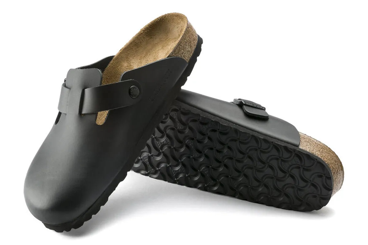 Birkenstock Boston N Black Smooth Leather Unisex