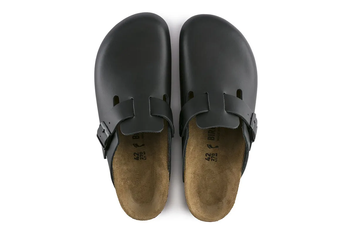 Birkenstock Boston N Black Smooth Leather Unisex