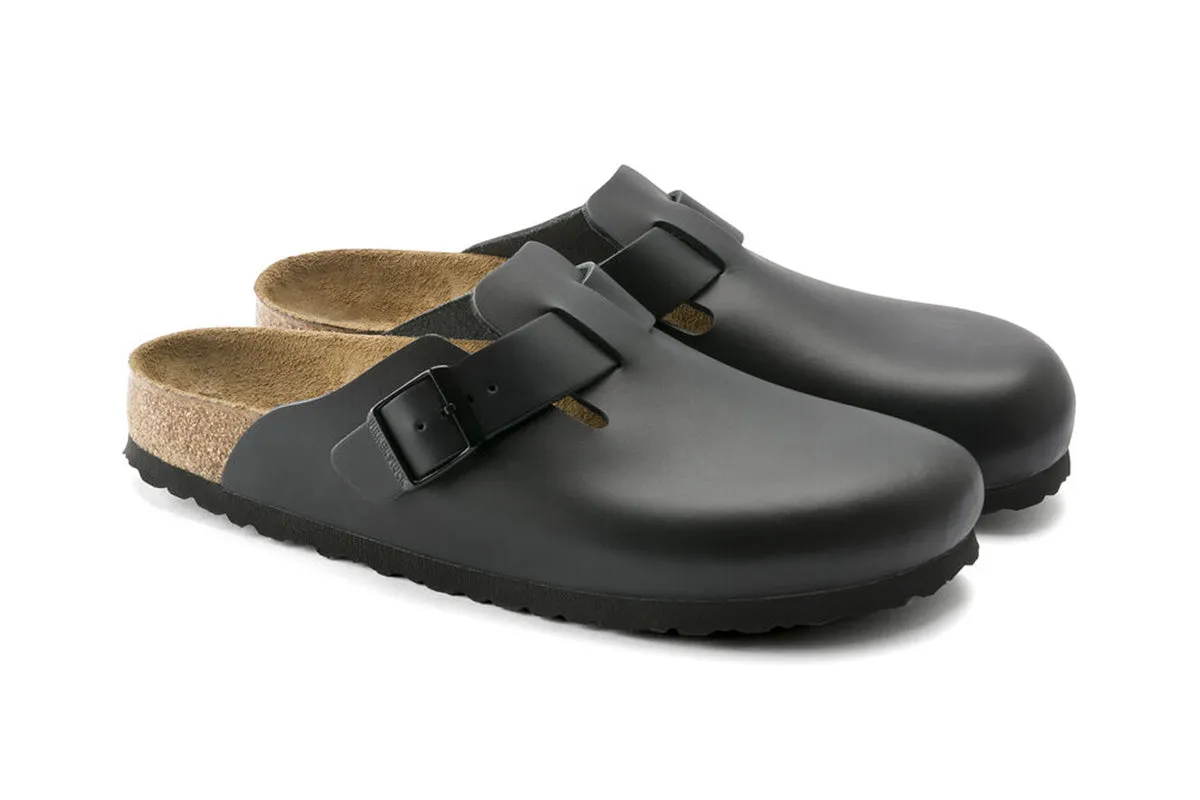 Birkenstock Boston N Black Smooth Leather Unisex