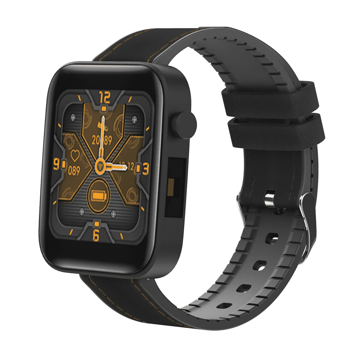 Black Leather Smart Watch Band