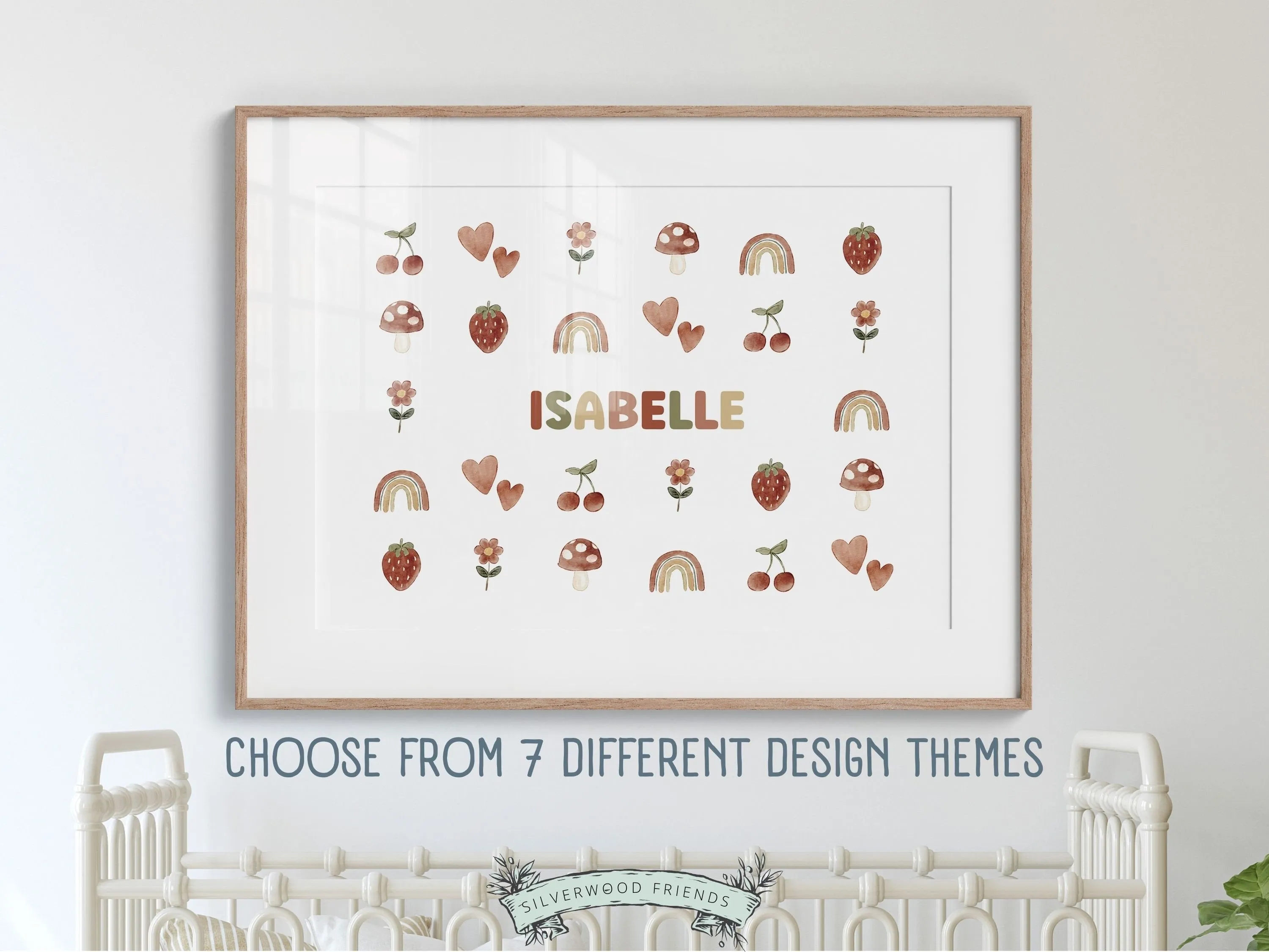 Boho Safari Nursery Name Sign - Personalised Nursery Print