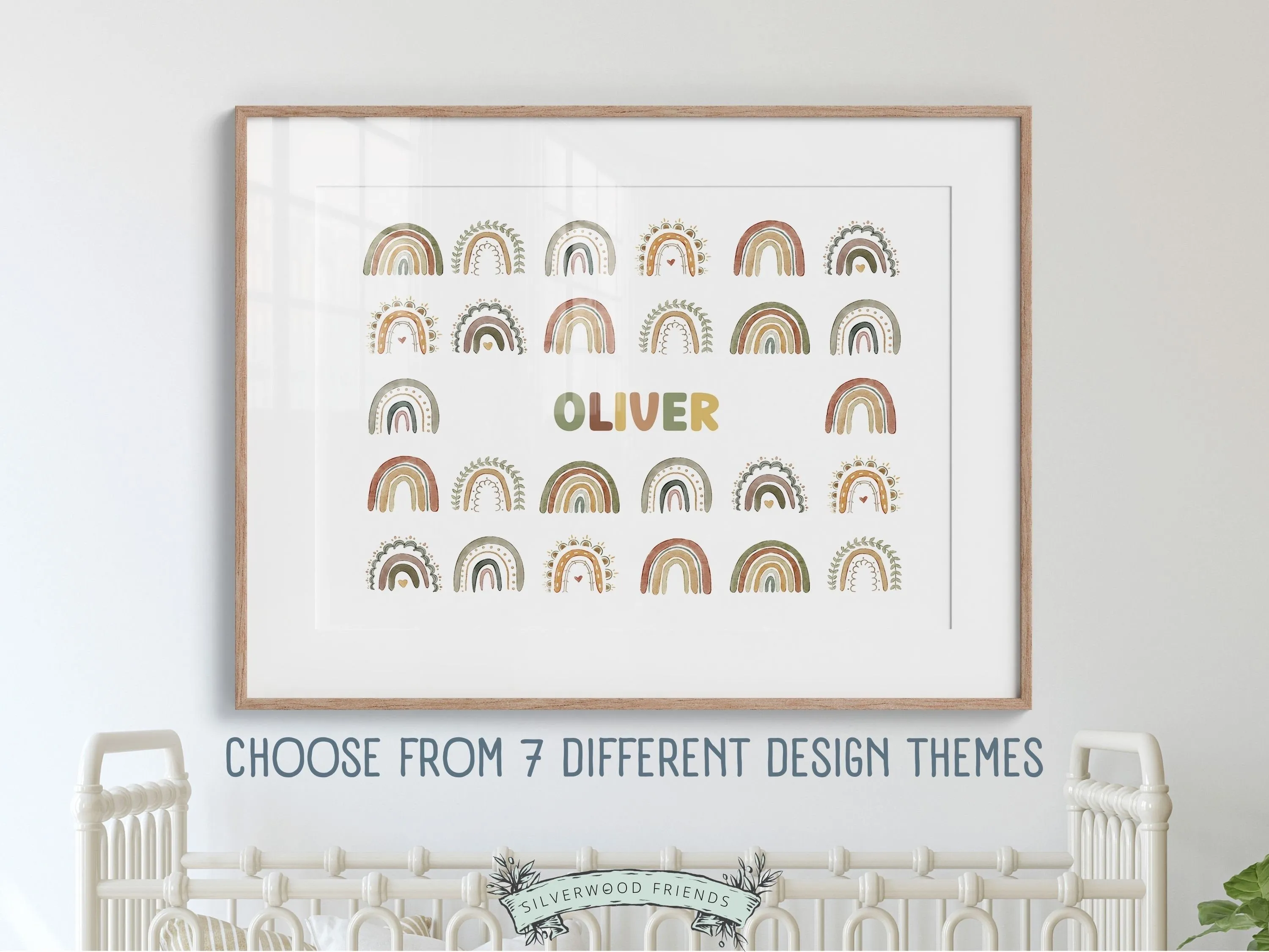 Boho Safari Nursery Name Sign - Personalised Nursery Print
