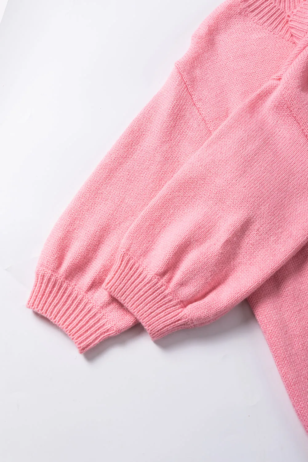 Bonbon Mom Tinsel Front Short Sleeve Sweater