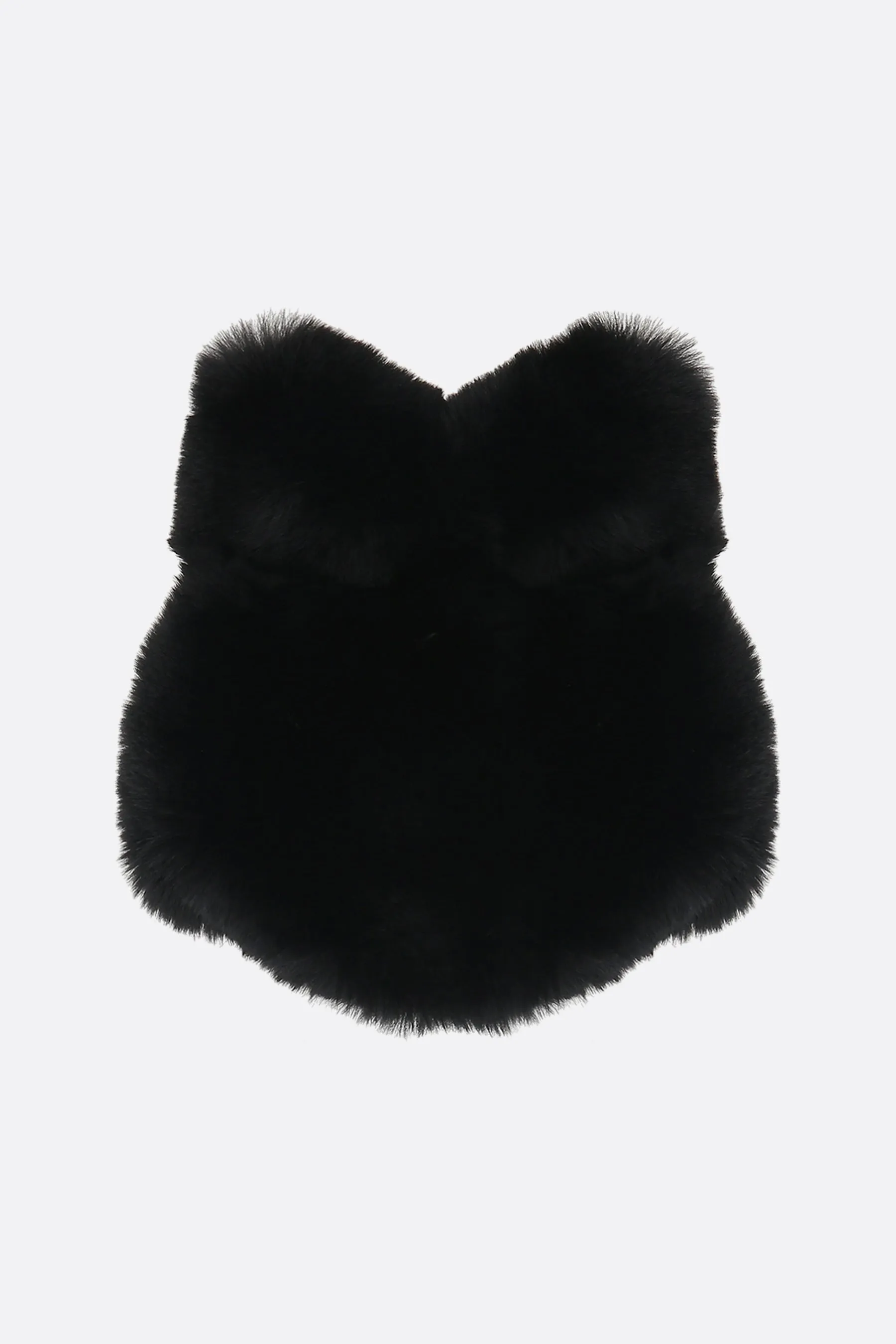 bow-detailed faux fur hat