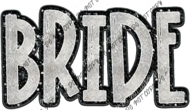 Bride text faux sequin DTF Transfer