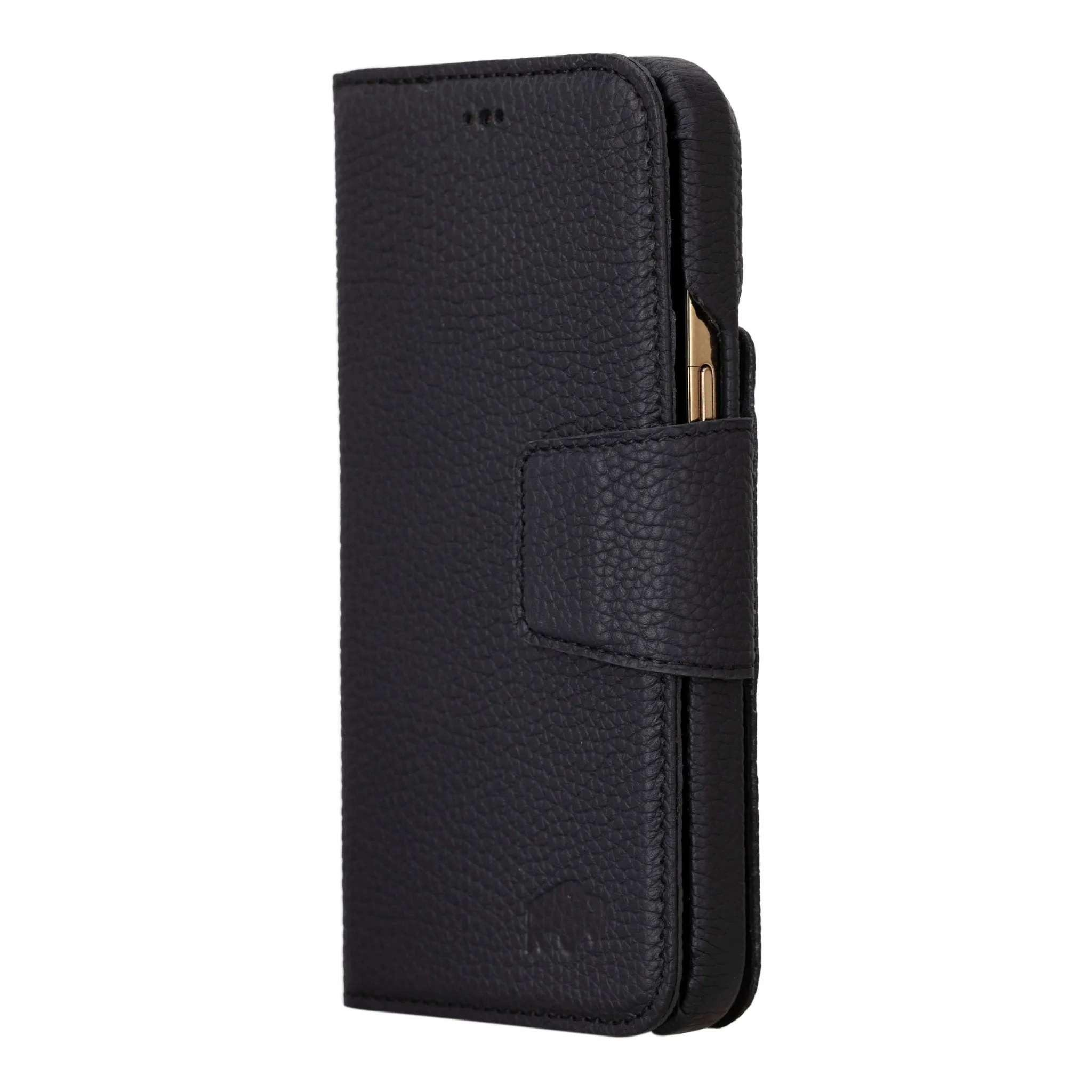 Burkley iPhone 15 Pro Max Wallet Case, Pebble Black