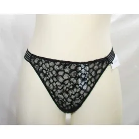 Calvin Klein QF4063 Vixen Striped Lace Thong LARGE Black