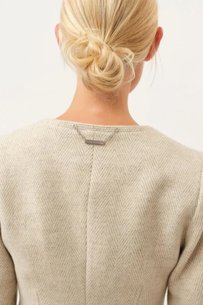 Herringbone Patterned Cream Christie Top
