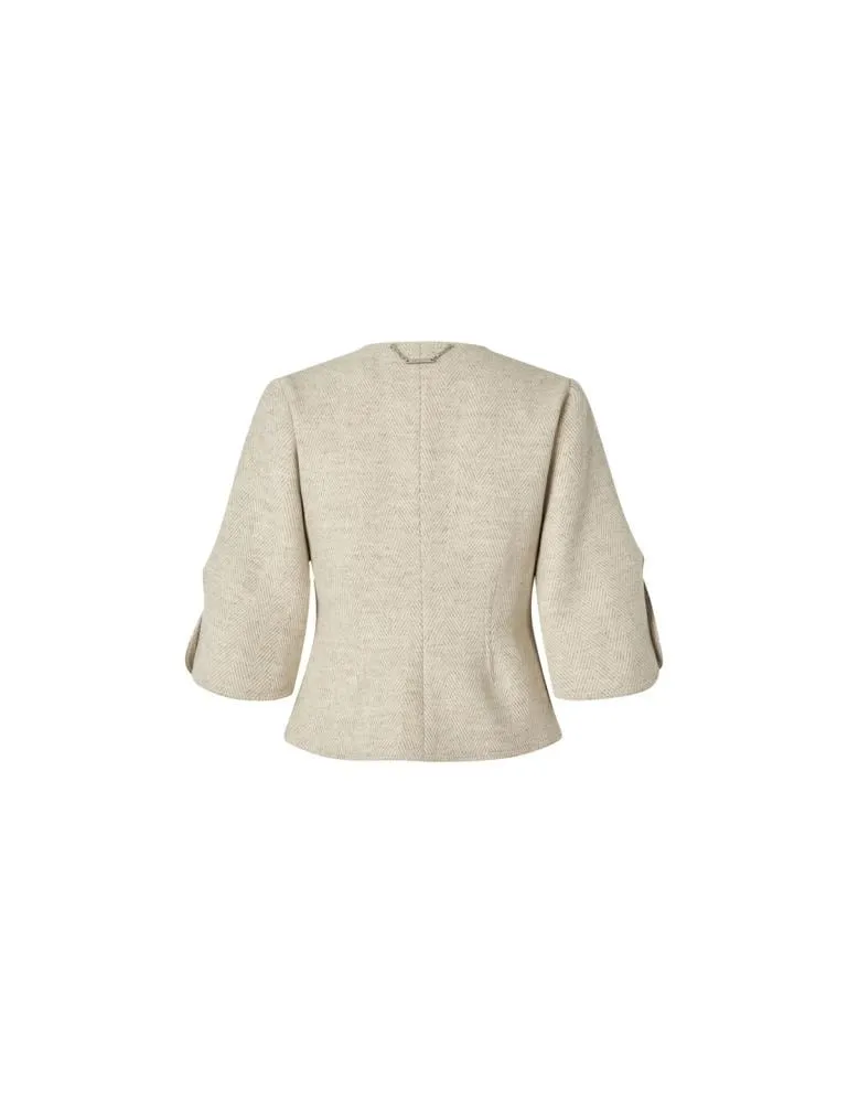 Herringbone Patterned Cream Christie Top