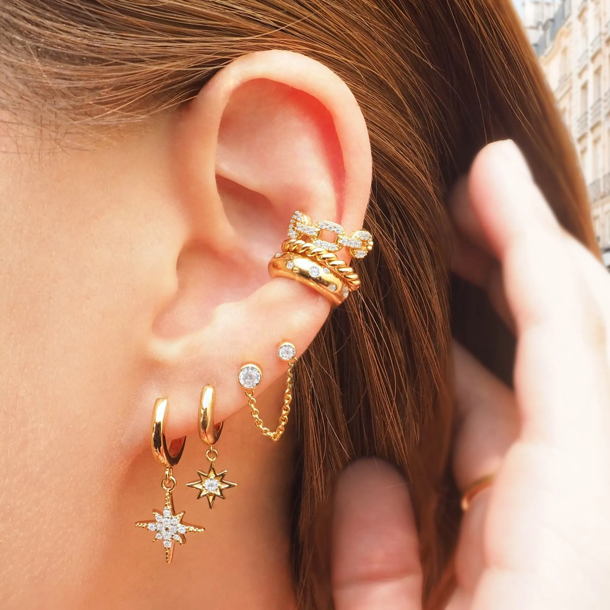 Chunky Crystal Ear Cuff