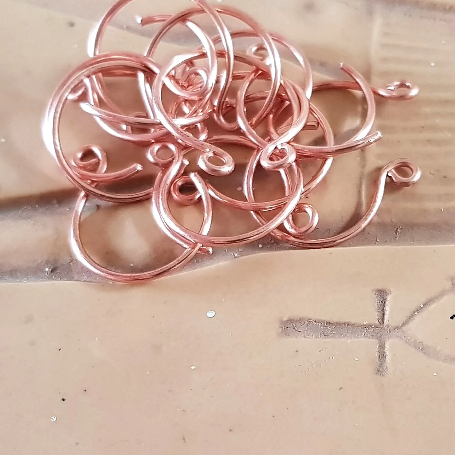 Copper Circle Handmade Earring Wires/Hooks | C-007EH | Jewellery Supply