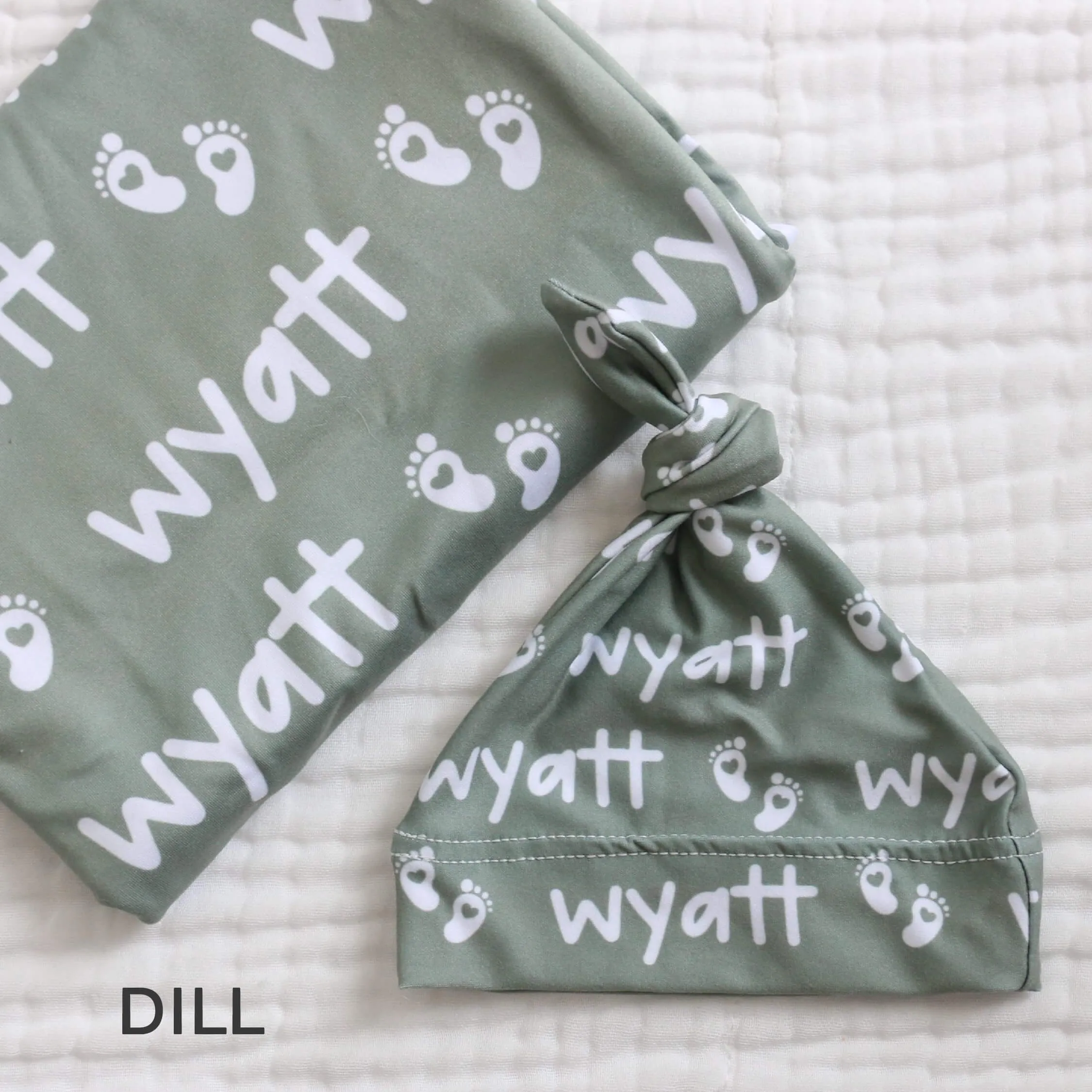 Custom Personalized Baby Name Swaddle Blanket | Graphic Greens