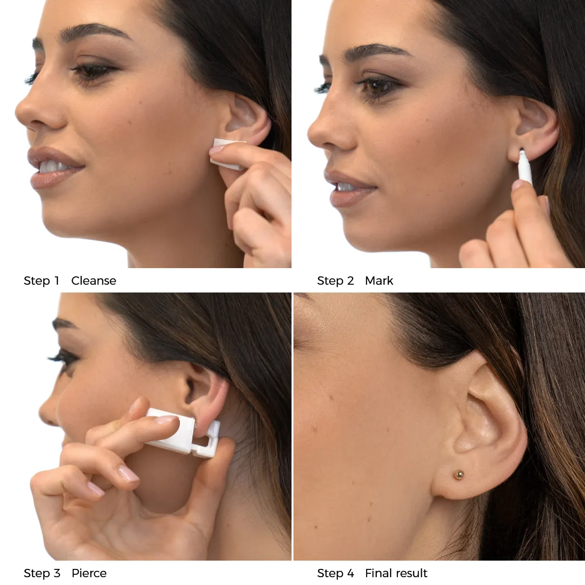 Ear Piercing 4 mm Ball 14K Gold Self Piercer