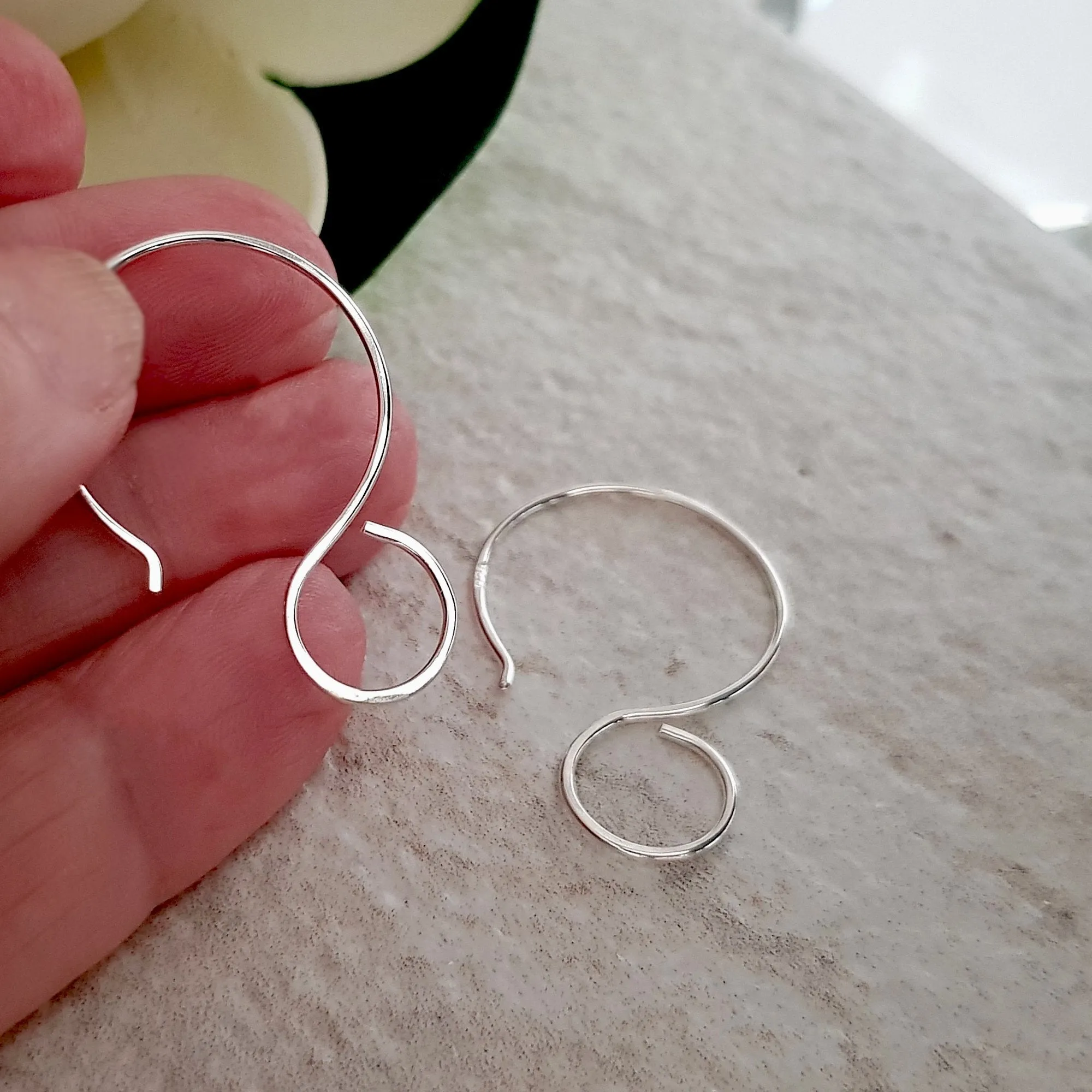 Earring Hooks Premium Quality Sterling Silver Large Loop For Resin Earrings | SS-024EH | Earring Supply