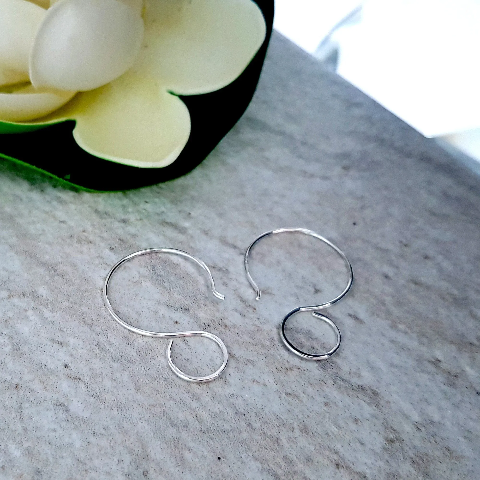 Earring Hooks Premium Quality Sterling Silver Large Loop For Resin Earrings | SS-024EH | Earring Supply
