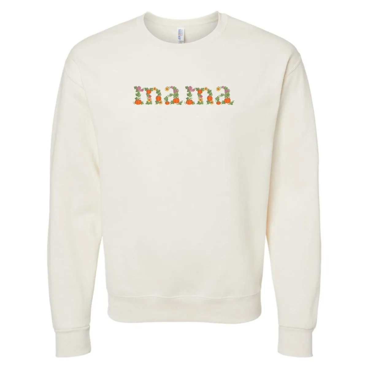 'Fall Floral Mama' Embroidered Crewneck Sweatshirt