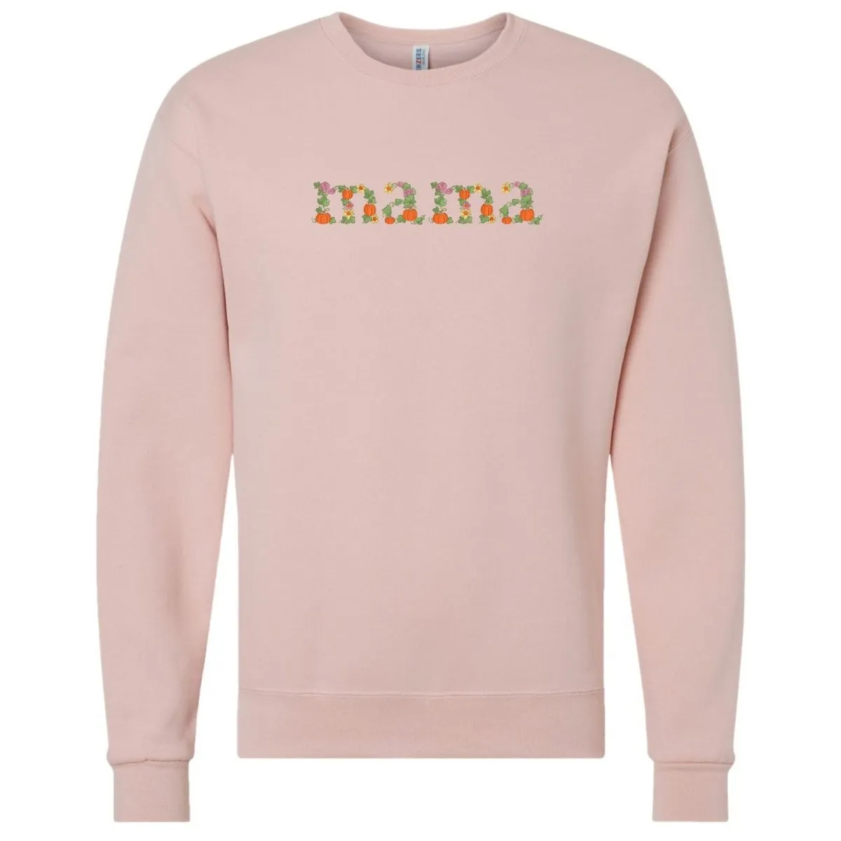 'Fall Floral Mama' Embroidered Crewneck Sweatshirt