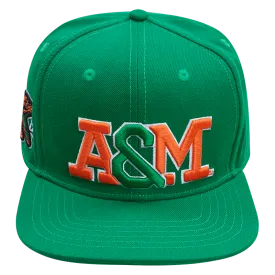 FLORIDA A&M UNIVERSITY CLASSIC UNISEX STACKED LOGO SNAPBACK HAT (KELLY GREEN)