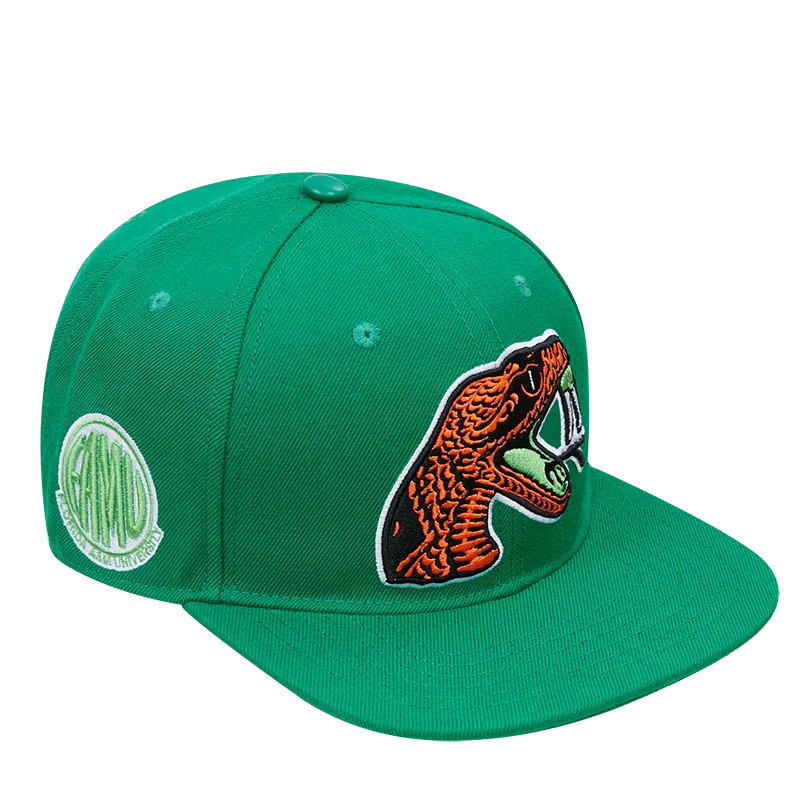 FLORIDA A&M UNIVERSITY CLASSIC UNISEX WOOL SNAPBACK HAT (KELLY GREEN)