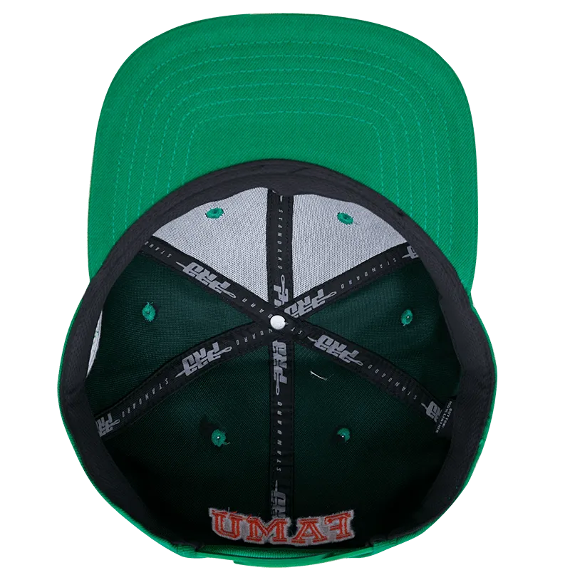 FLORIDA A&M UNIVERSITY CLASSIC UNISEX WOOL SNAPBACK HAT (KELLY GREEN)