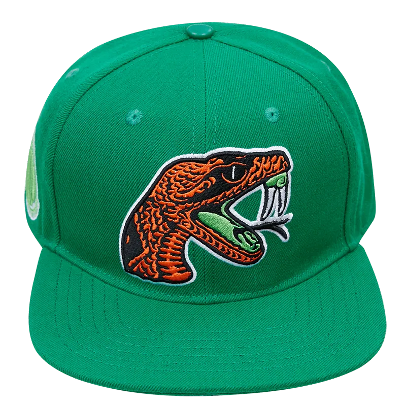 FLORIDA A&M UNIVERSITY CLASSIC UNISEX WOOL SNAPBACK HAT (KELLY GREEN)