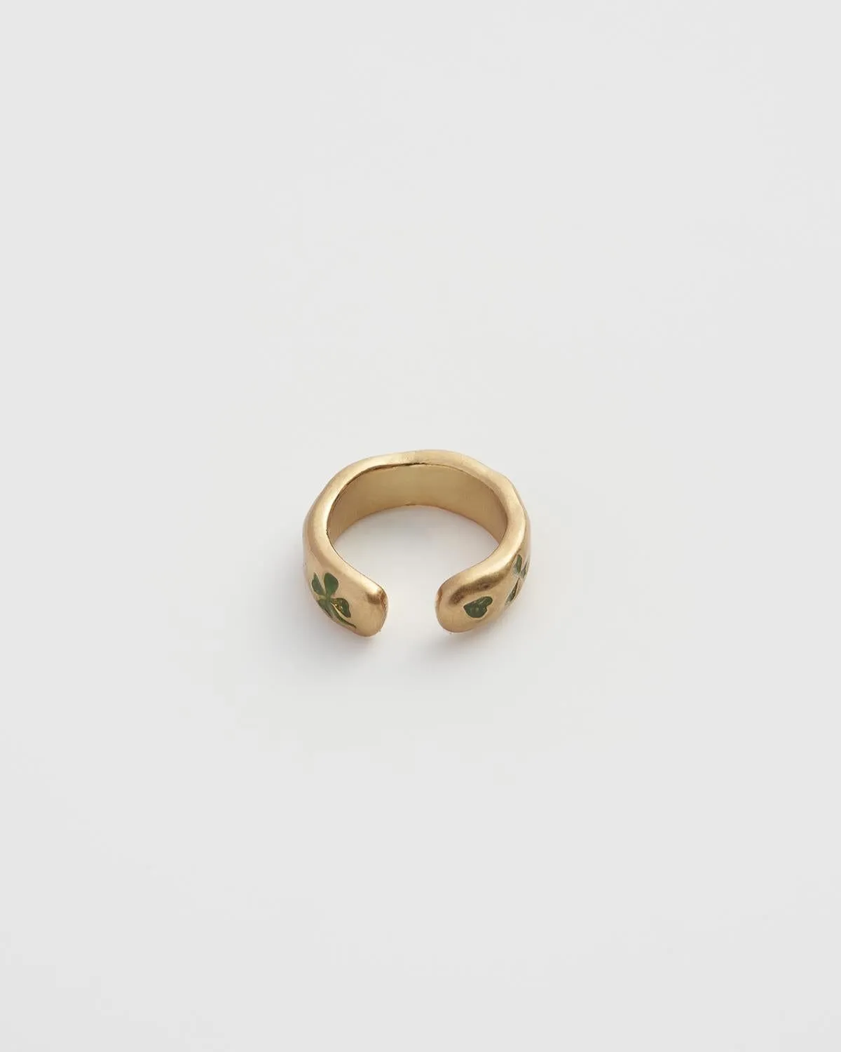 Four Leaf Clover & Pearl Ear Cuff