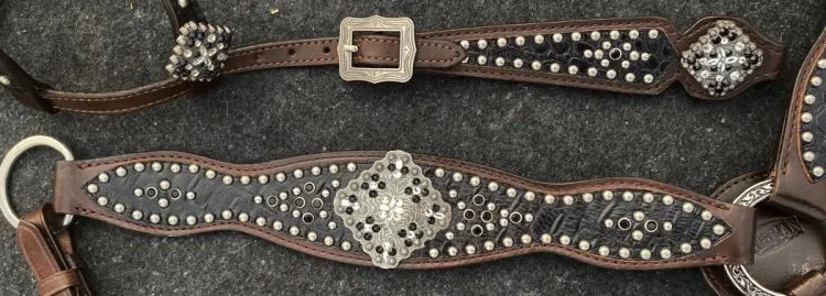 Gator Print Inlay One Ear Headstall Set