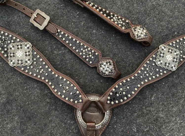 Gator Print Inlay One Ear Headstall Set