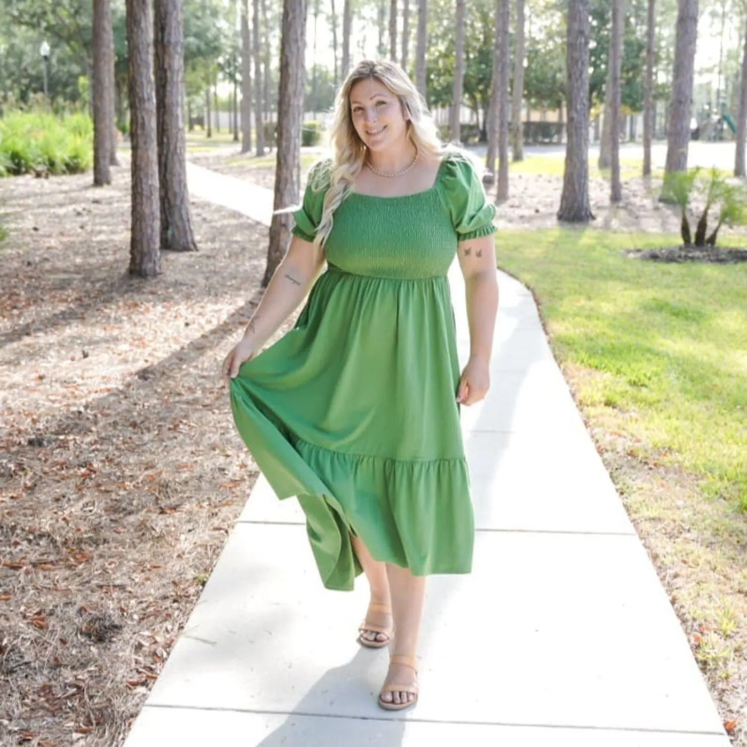 Gerafftes Midikleid - Meadow