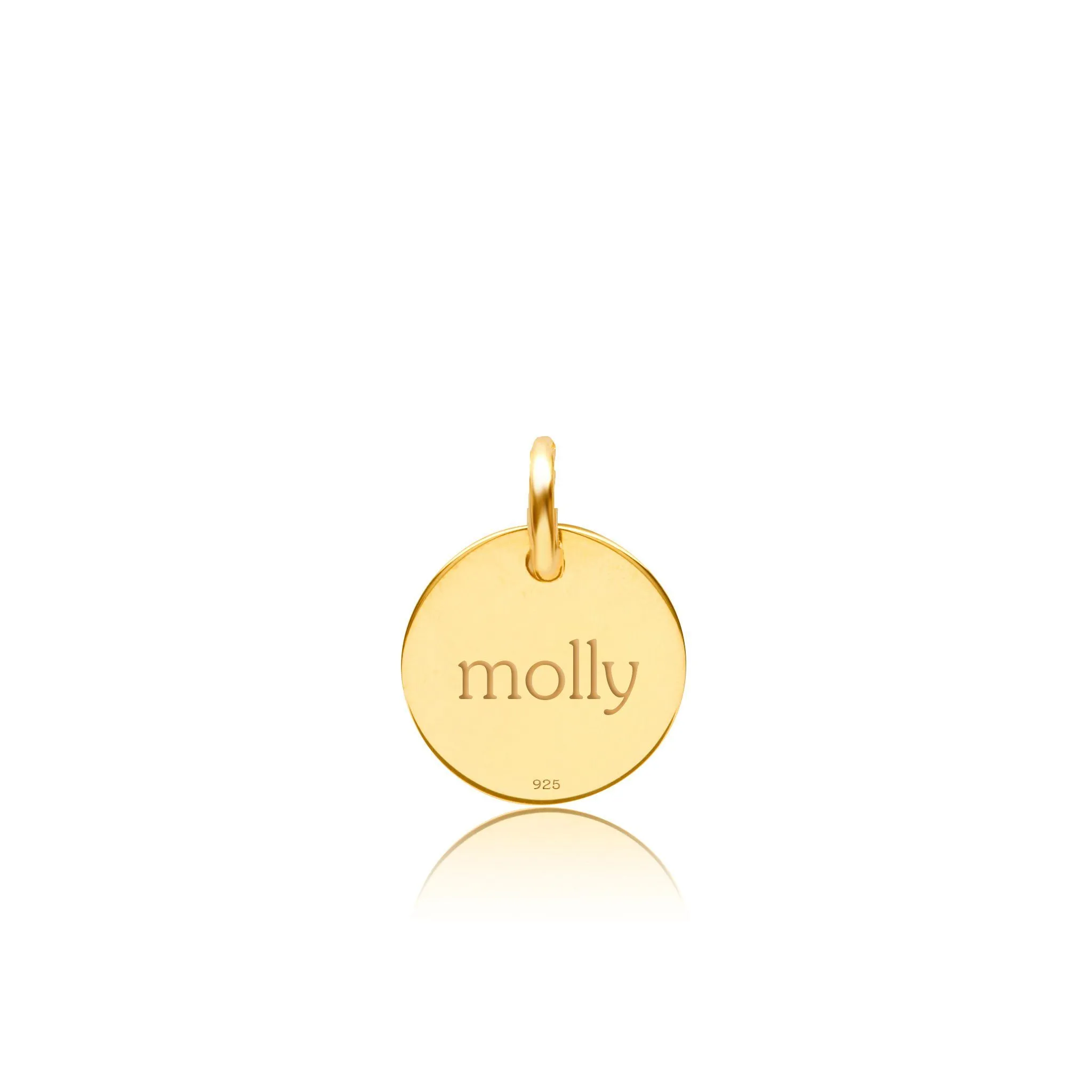 Gold Engravable Paw Print Circle Tag
