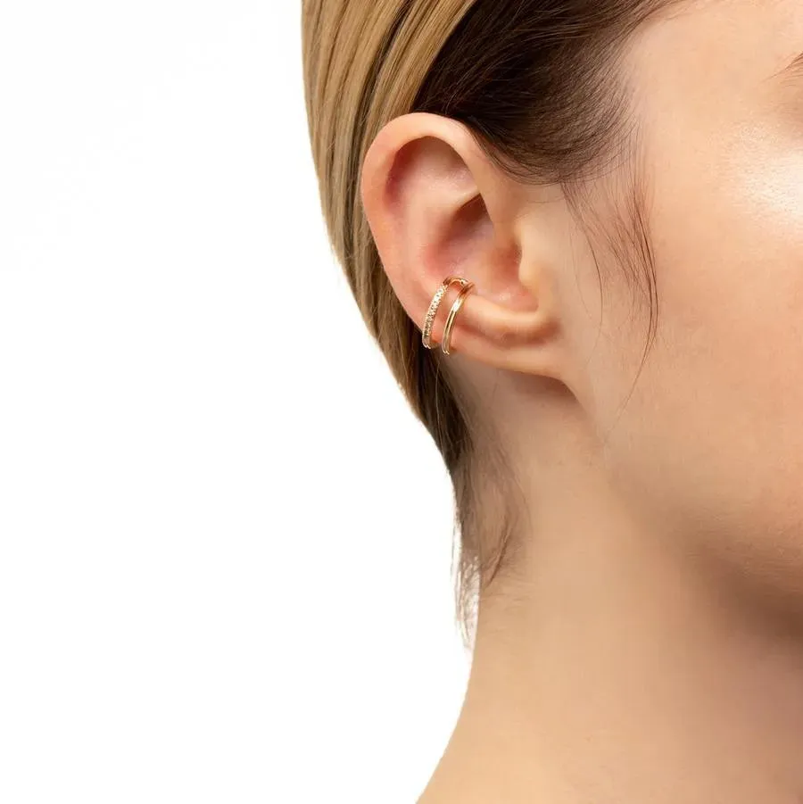 Gossamer Double Line Diamond Ear Cuff