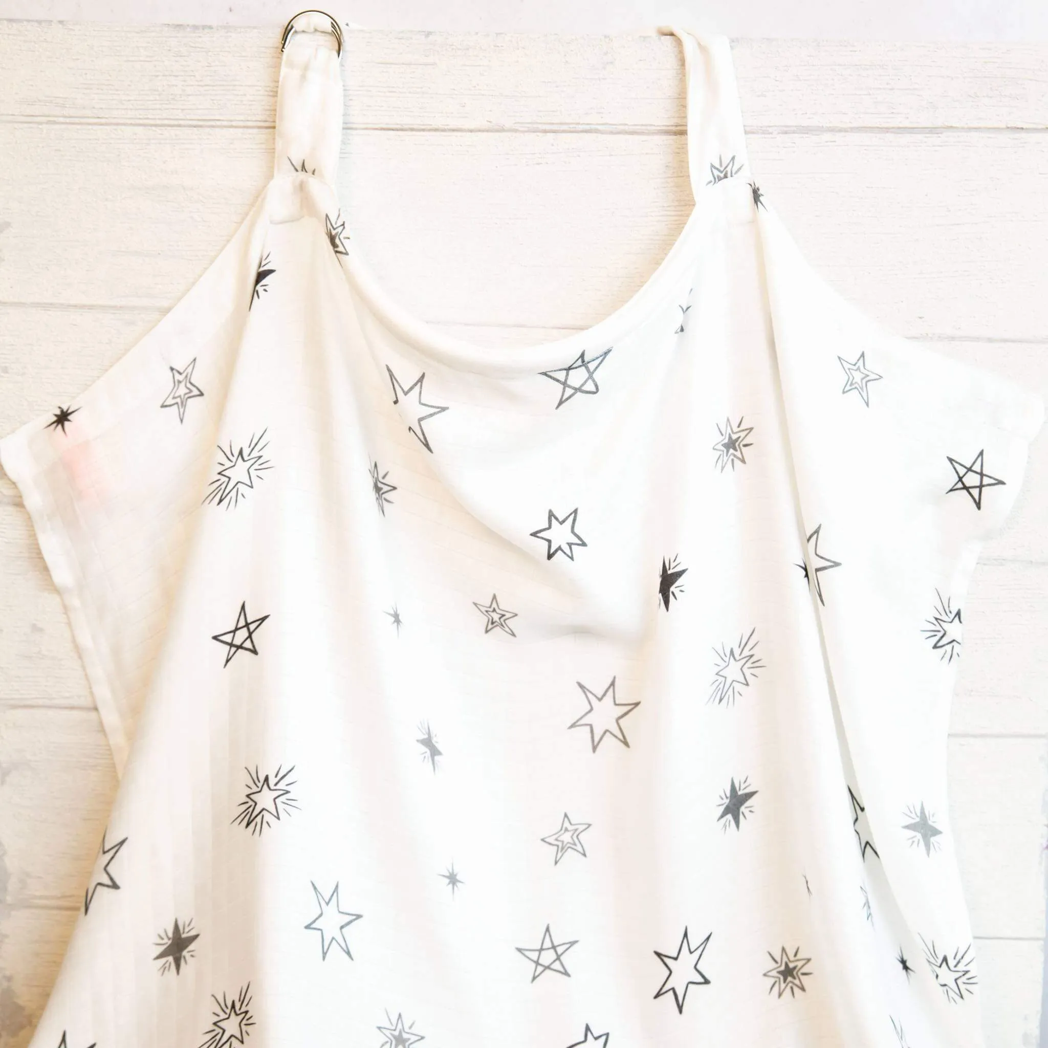 Grey Star Bamboo Breastfeeding Cover